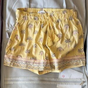The Honest Company Yellow Patterned High Waist Shorts
